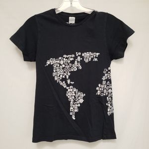 Black Threadless Robot World Tee